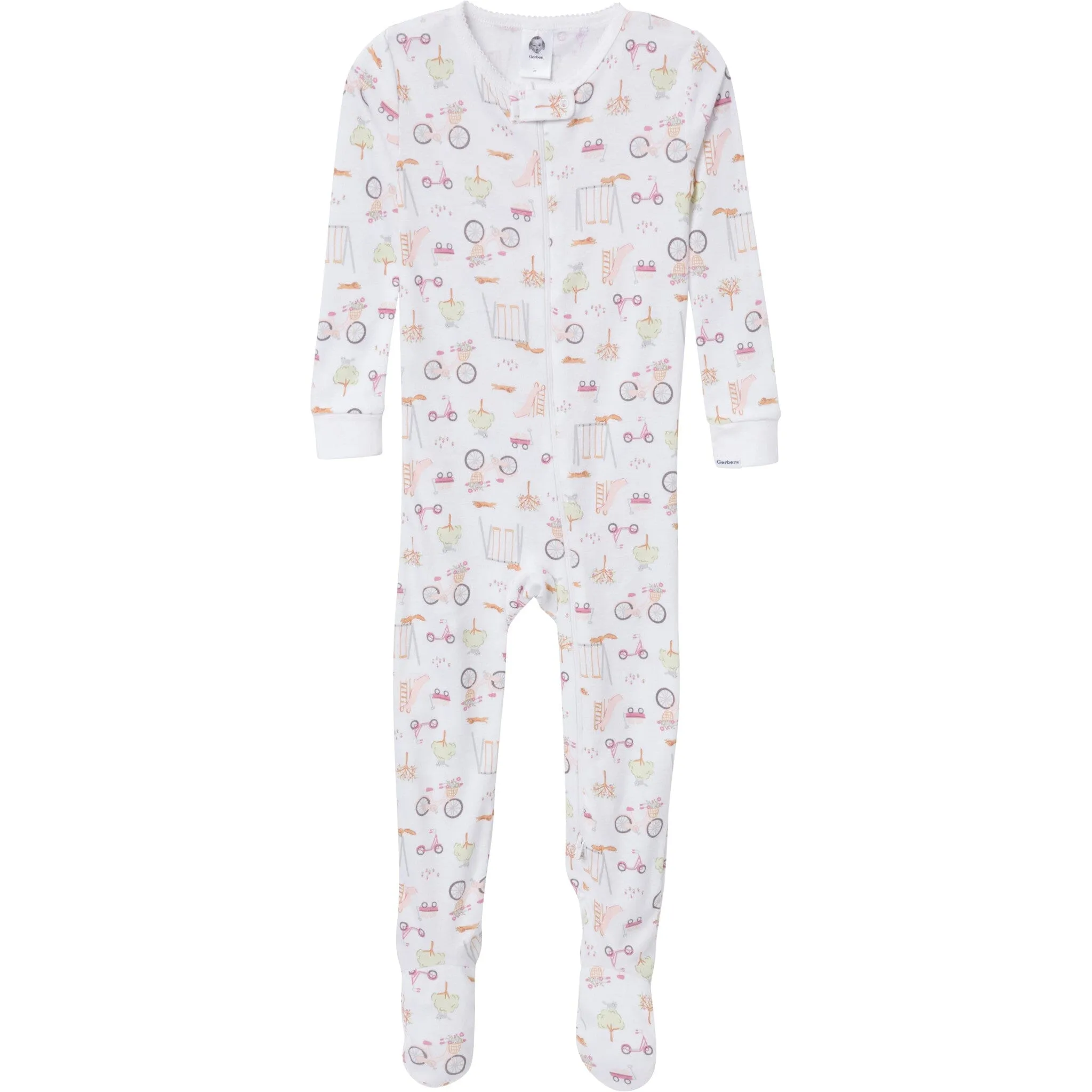 2-Pack Baby & Toddler Girls Dogs Snug Fit Footed Pajamas Gerber Childrenswea