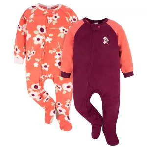2-Pack Baby & Toddler Girls Flower Toss Fleece Pajamas Gerber Childrenswea