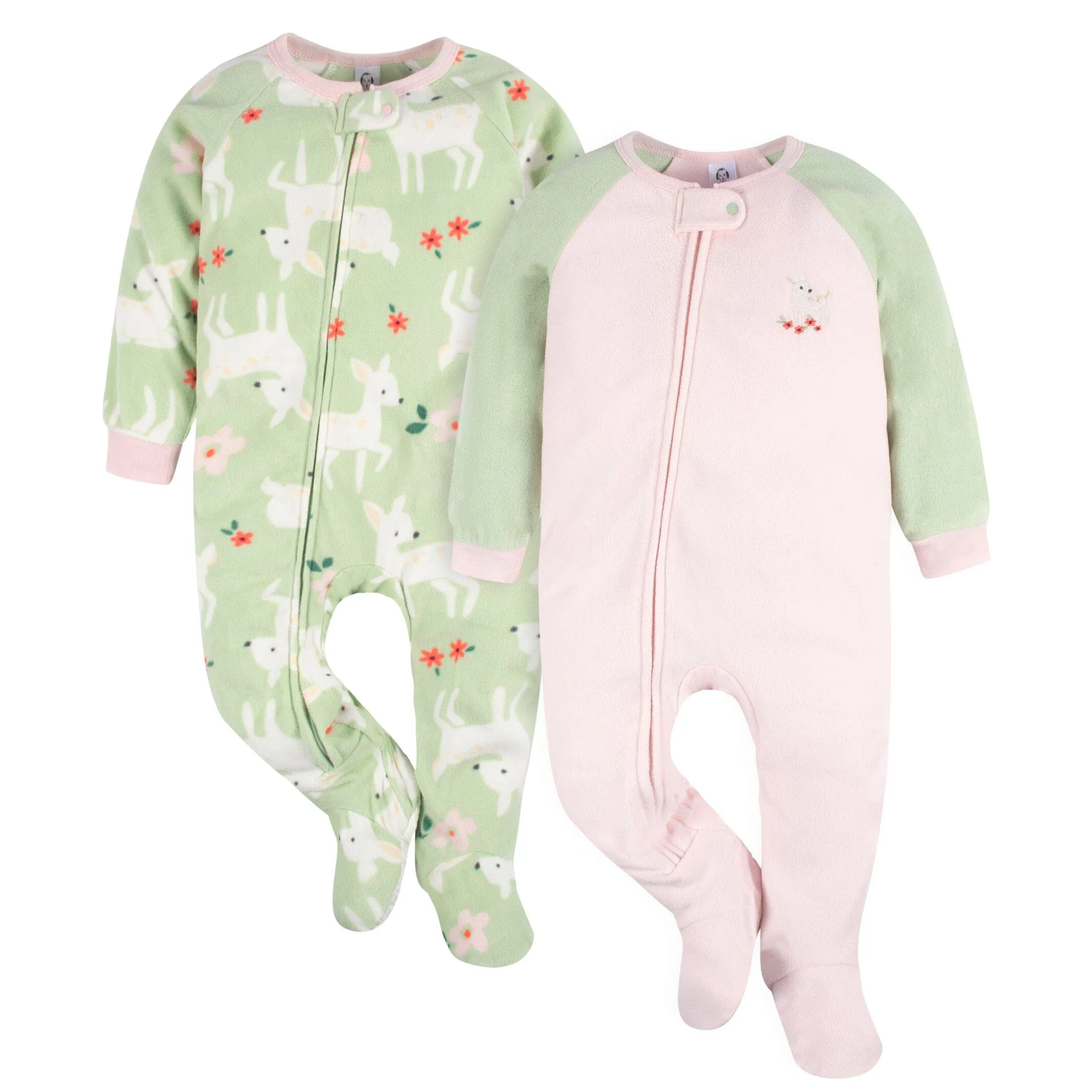 2-Pack Toddler Girls Deer Fleece Pajamas, 5T Gerber Childrenswea