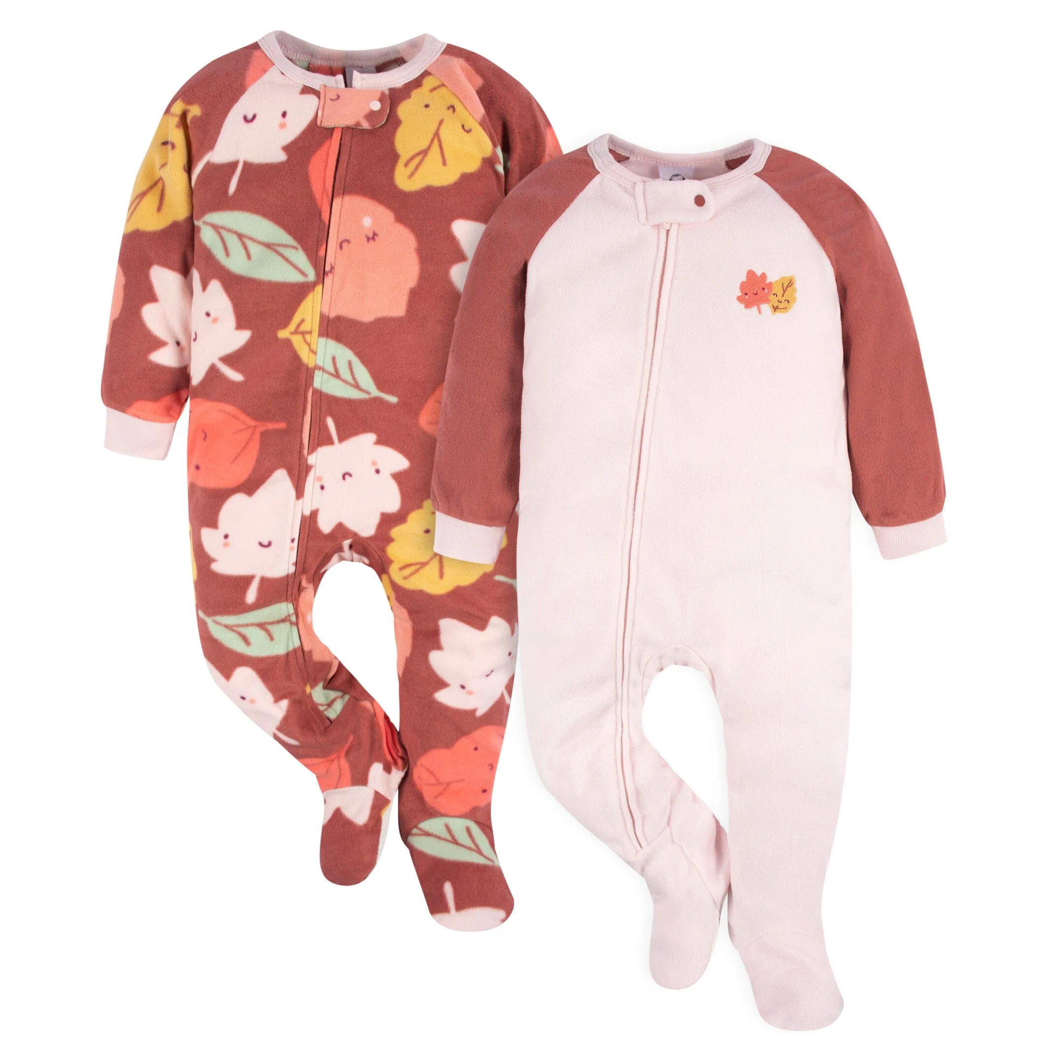 2-Pack Toddler Girls Leaves Fleece Pajamas Gerber Childrenswea