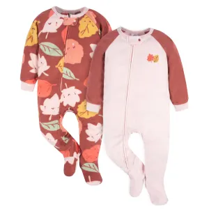 2-Pack Toddler Girls Leaves Fleece Pajamas Gerber Childrenswea