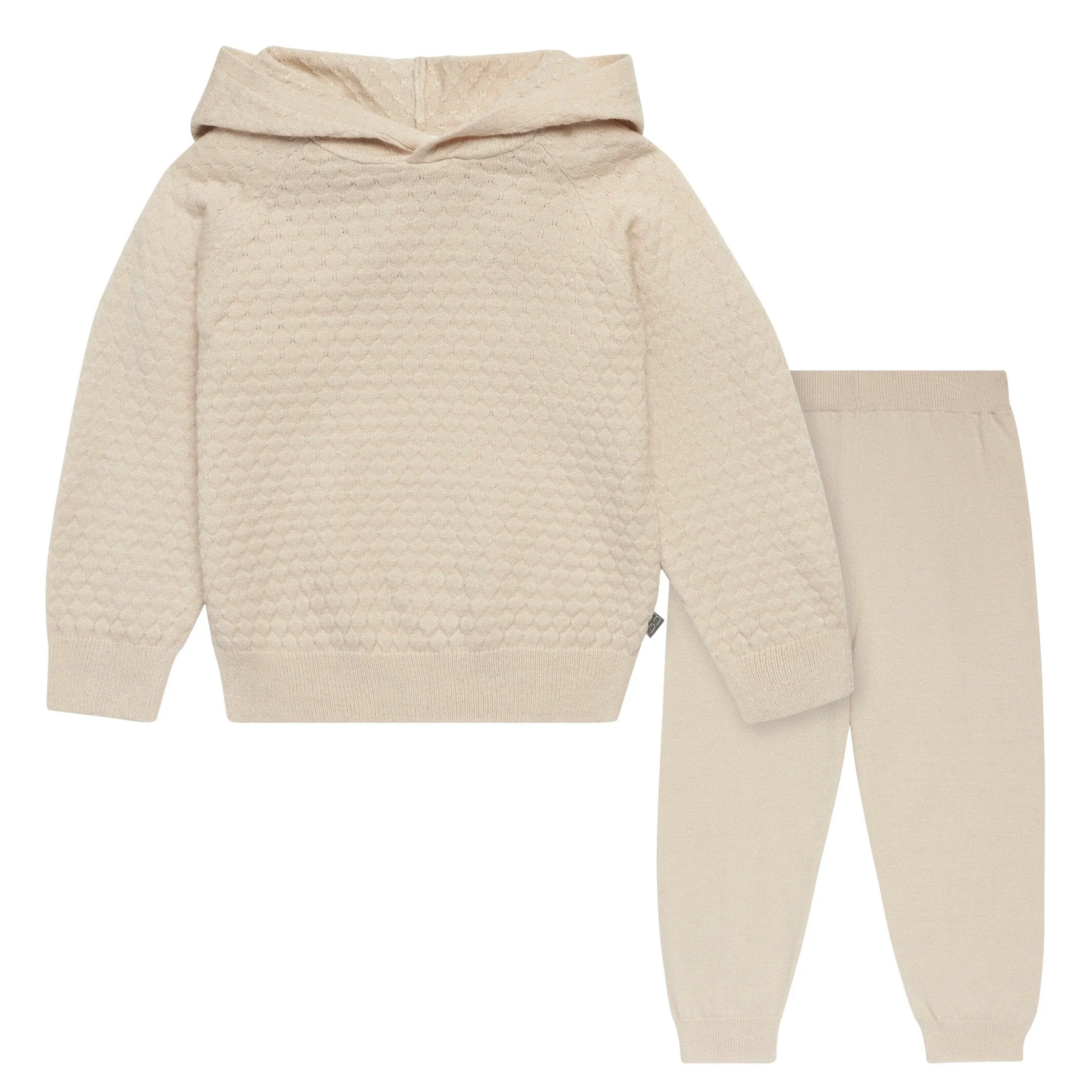 2-Piece Infant & Toddler Girls Oatmeal Heather Sweater Knit Hoodie Set Gerber Childrenswea