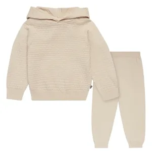 2-Piece Infant & Toddler Girls Oatmeal Heather Sweater Knit Hoodie Set Gerber Childrenswea