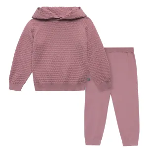 2-Piece Infant & Toddler Girls Rose Sweater Knit Hoodie Set Gerber Childrenswea
