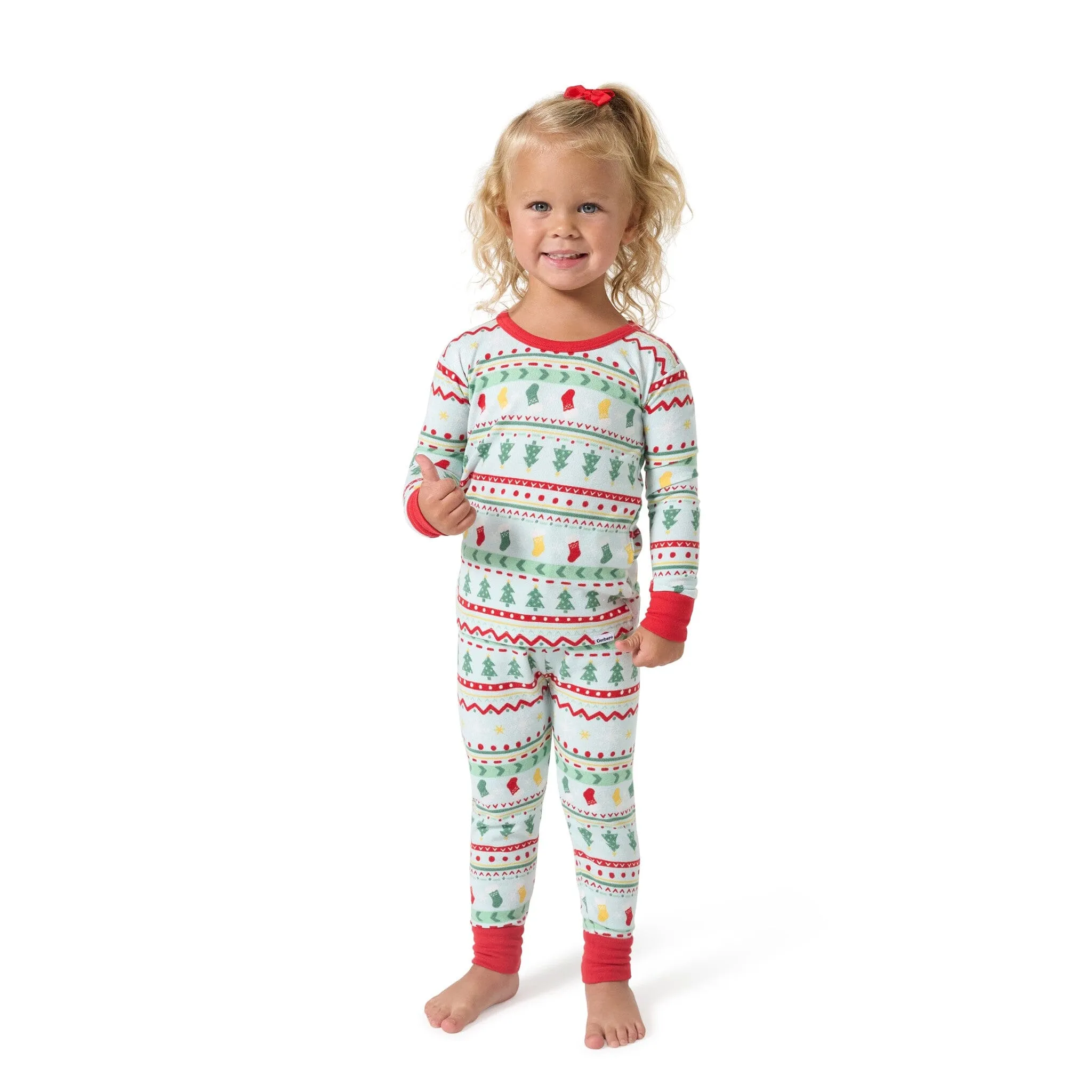 2-Piece Infant & Toddler Neutral Oh What Fun Fair Isle Hacci Snug Fit Pajama Set Gerber Childrenswea