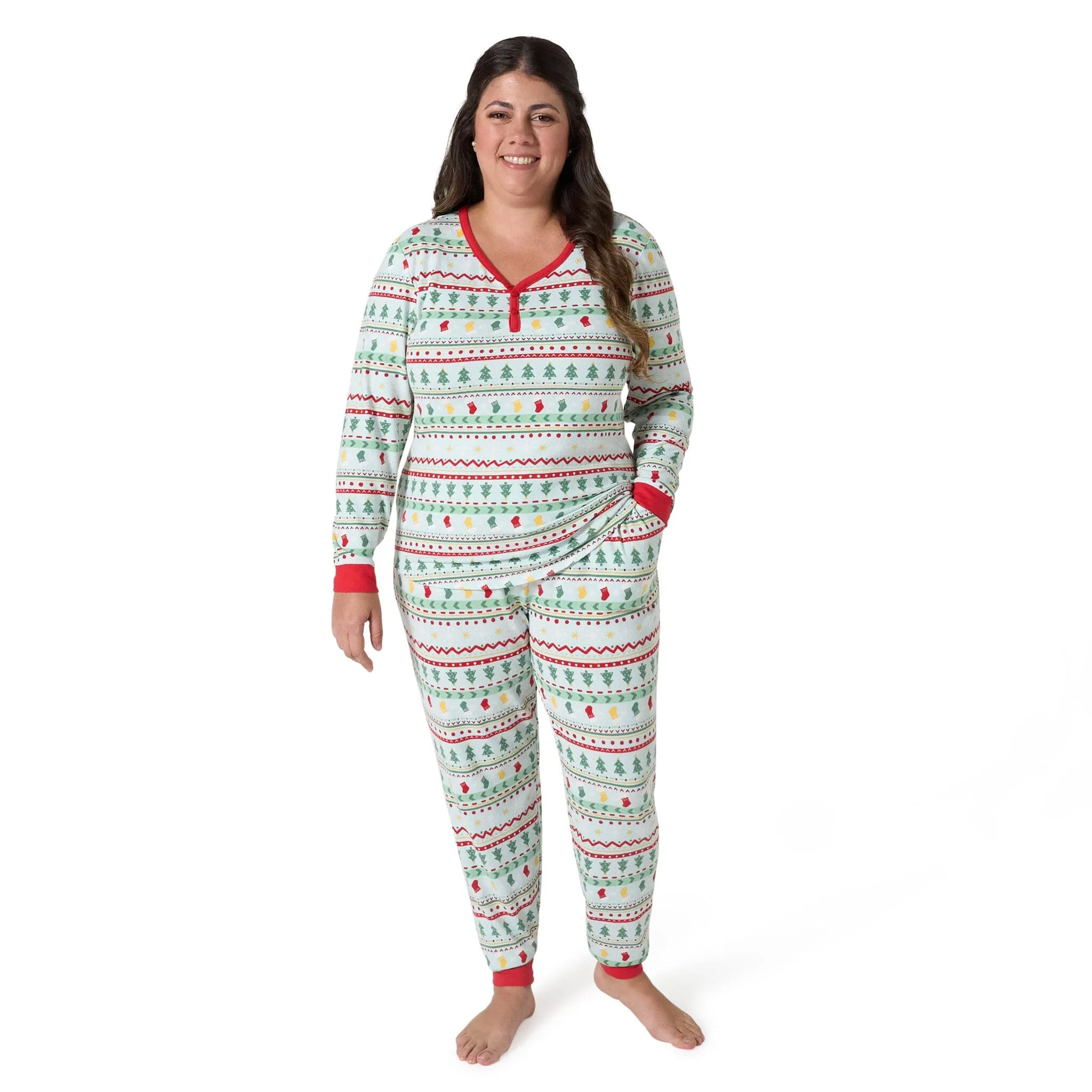 2-Piece Women's Oh What Fun Fair Isle Hacci Pajama Set Gerber Childrenswea