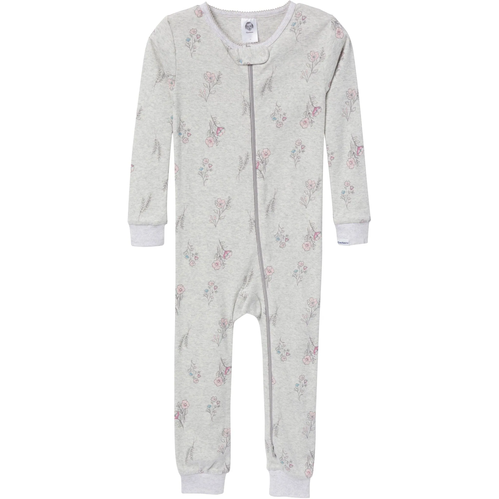 3-Pack Baby & Toddler Girls Woodland Floral Snug Fit Footless Pajamas Gerber Childrenswea