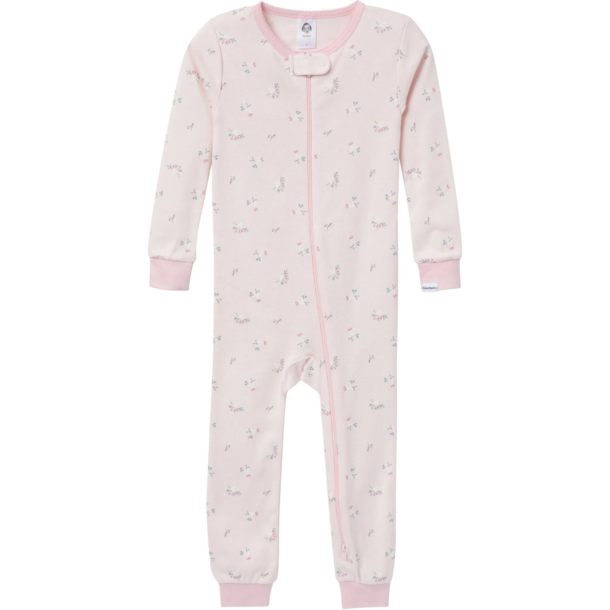 3-Pack Baby & Toddler Girls Woodland Floral Snug Fit Footless Pajamas Gerber Childrenswea