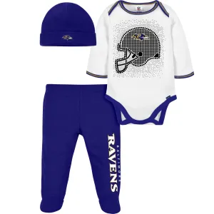 3-Piece Baby Boys Ravens Bodysuit, Footed Pant, & Cap Set Gerber Childrenswea