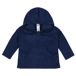 Baby & Toddler Girls Navy Hooded Kangaroo Pocket Terry Coverup Gerber Childrenswea