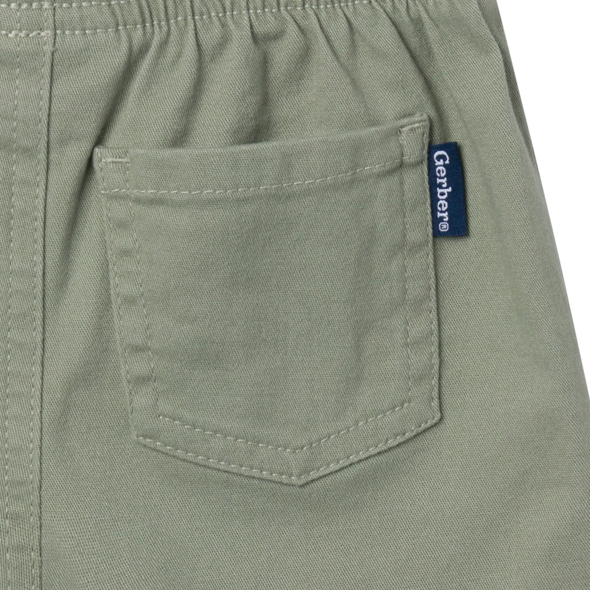 Baby & Toddler Girls Olive Stretch Twill Shorts Gerber Childrenswea