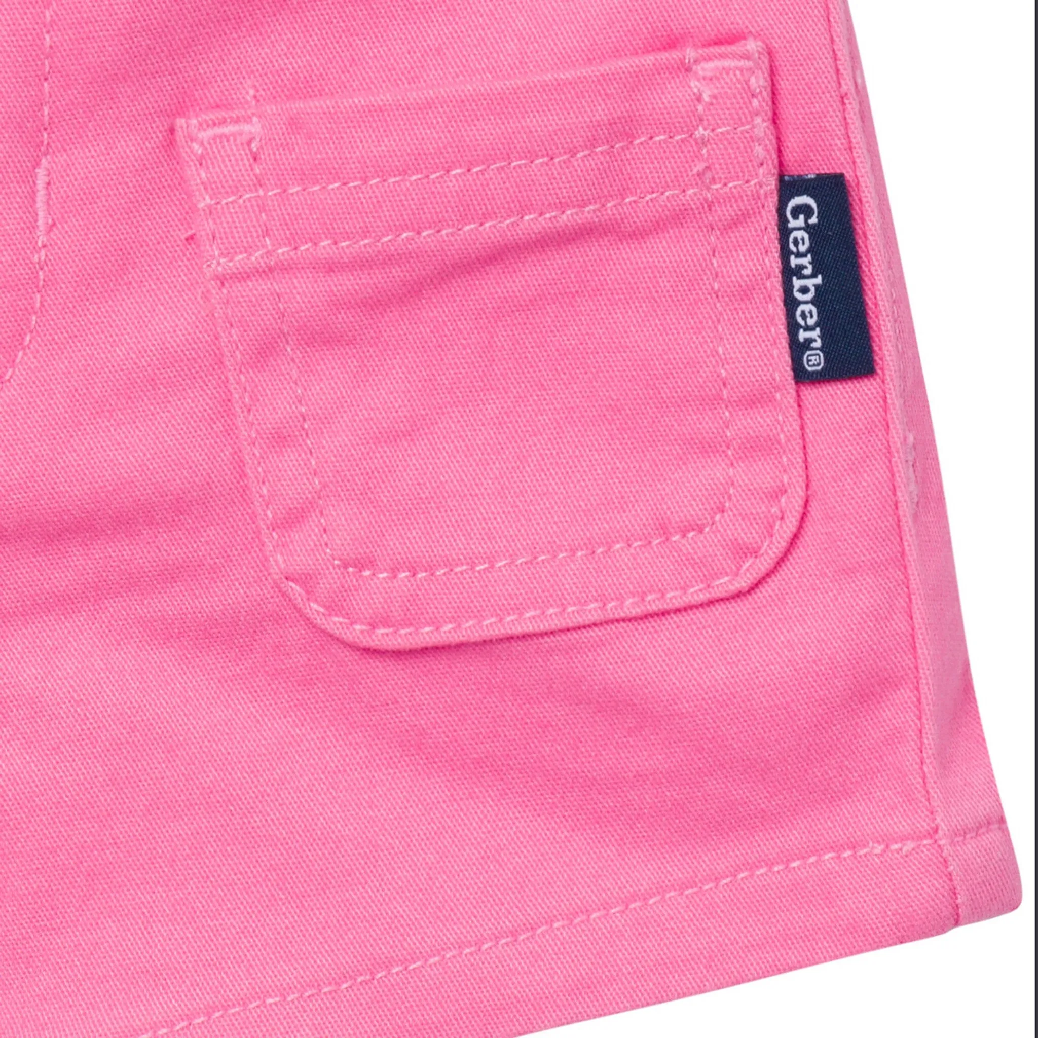 Baby & Toddler Girls Pink Twill Shorts Gerber Childrenswea