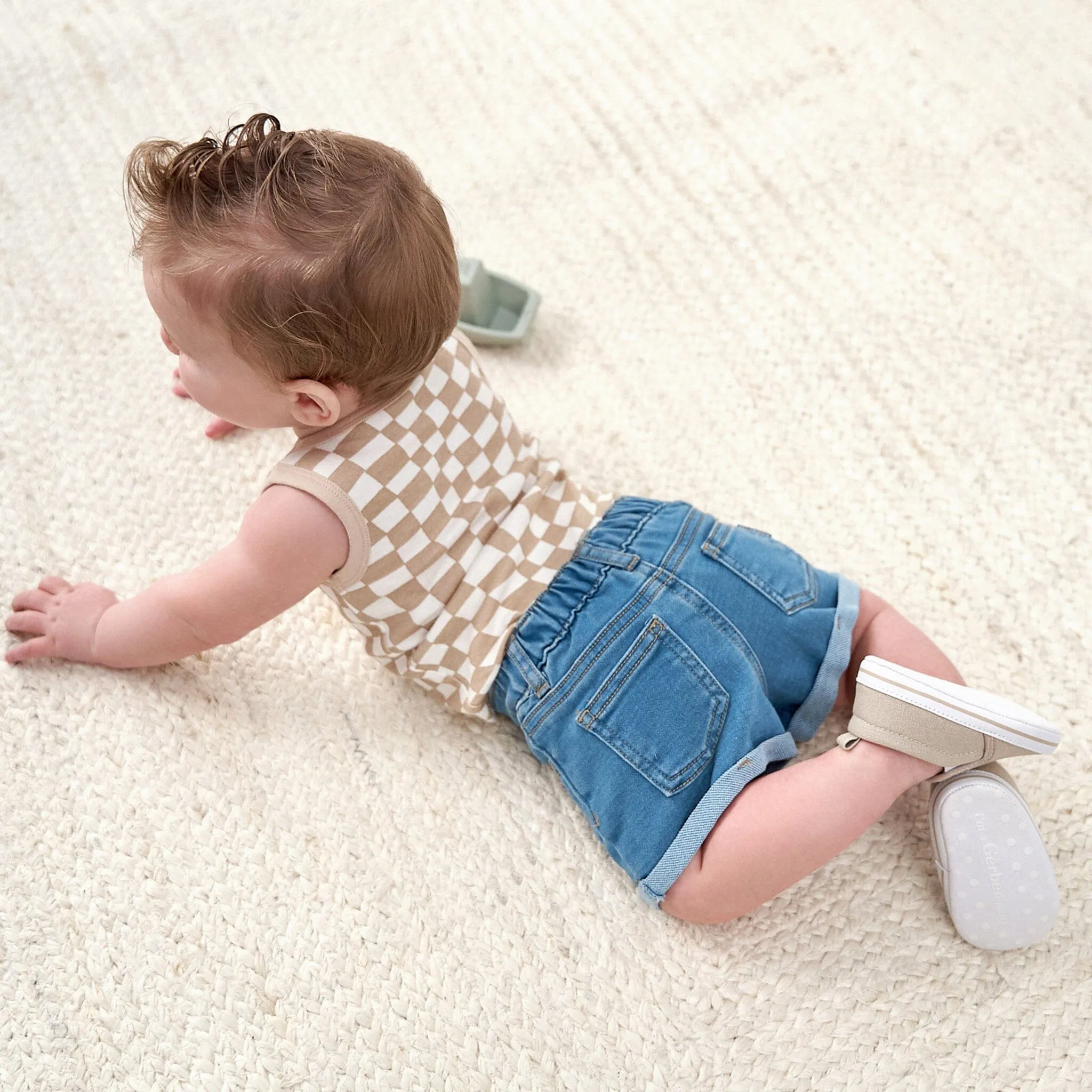 Baby & Toddler Neutral Light Wash Cuffed Denim Shorts Gerber Childrenswea