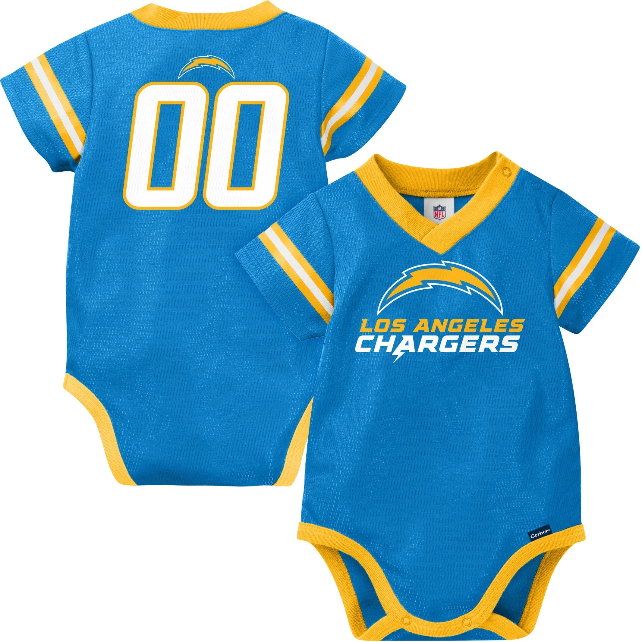 Baby Boys Chargers Short Sleeve Jersey Bodysuit Gerber Childrenswea