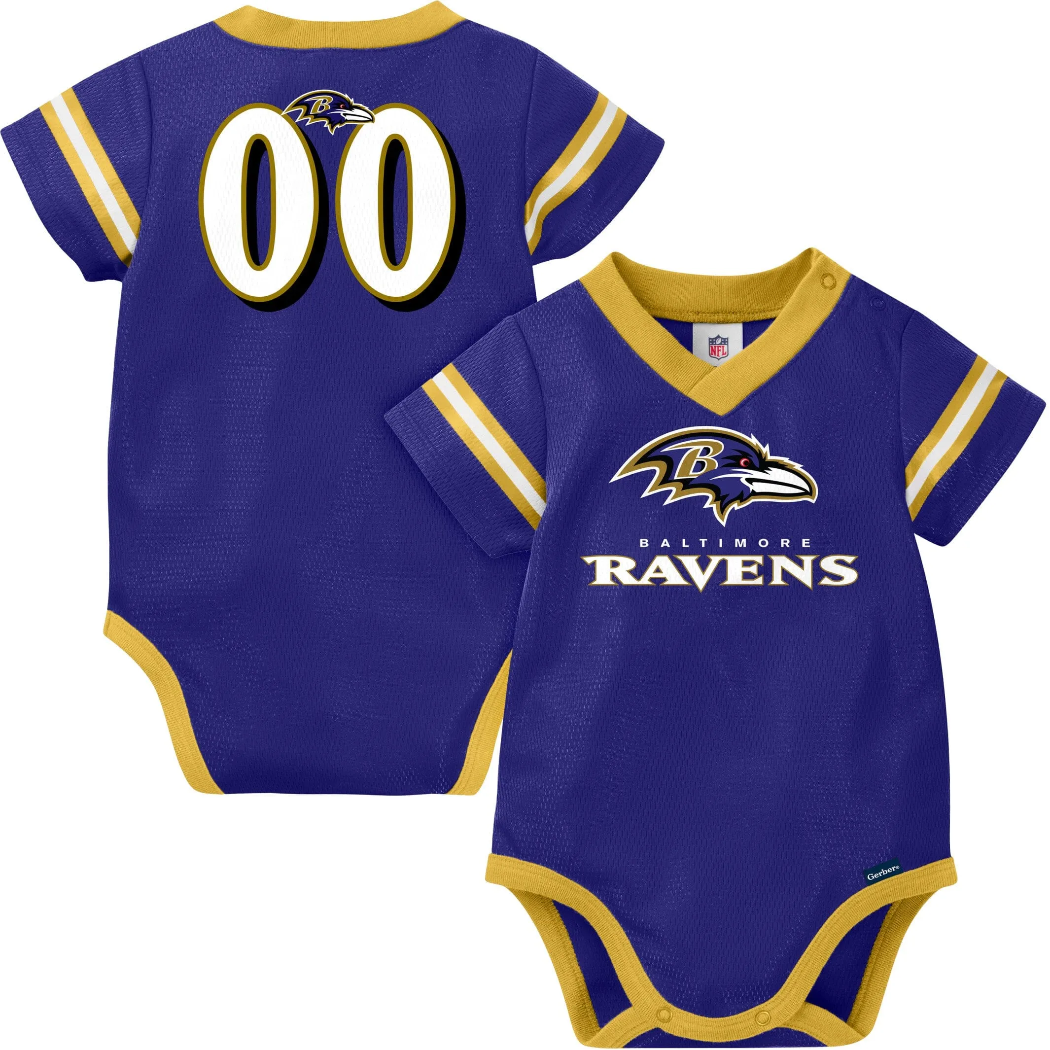 Baby Boys Ravens Short Sleeve Jersey Bodysuit Gerber Childrenswea