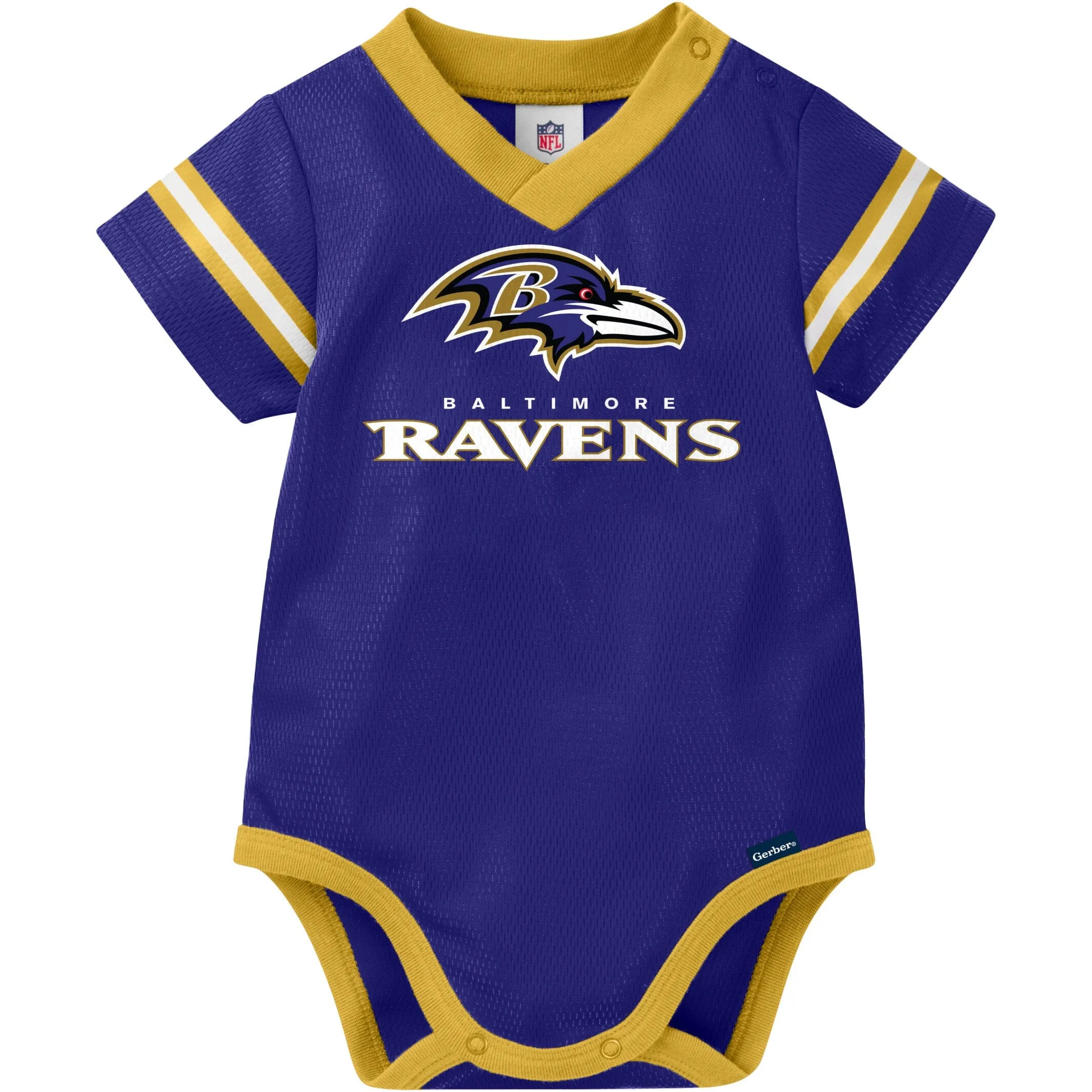 Baby Boys Ravens Short Sleeve Jersey Bodysuit Gerber Childrenswea