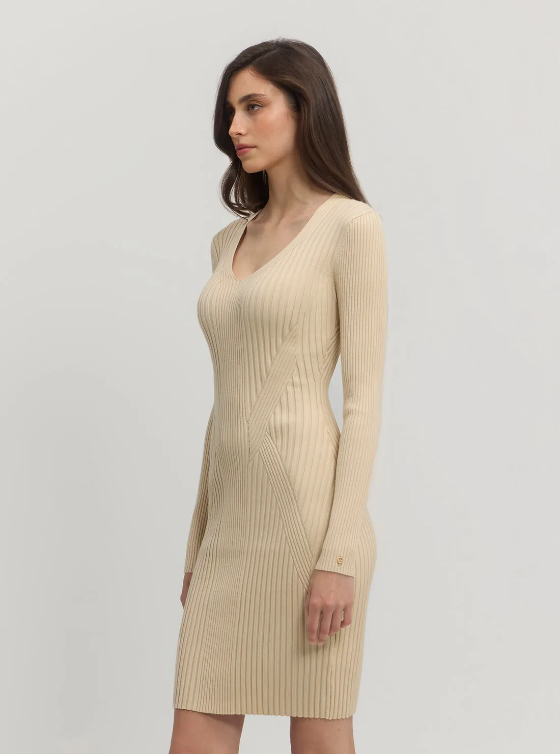 Beige Isabella Knit Midi Dress Guess