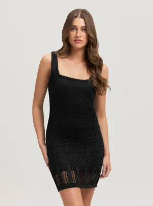 Black Lurex Iris Mini Dress Guess