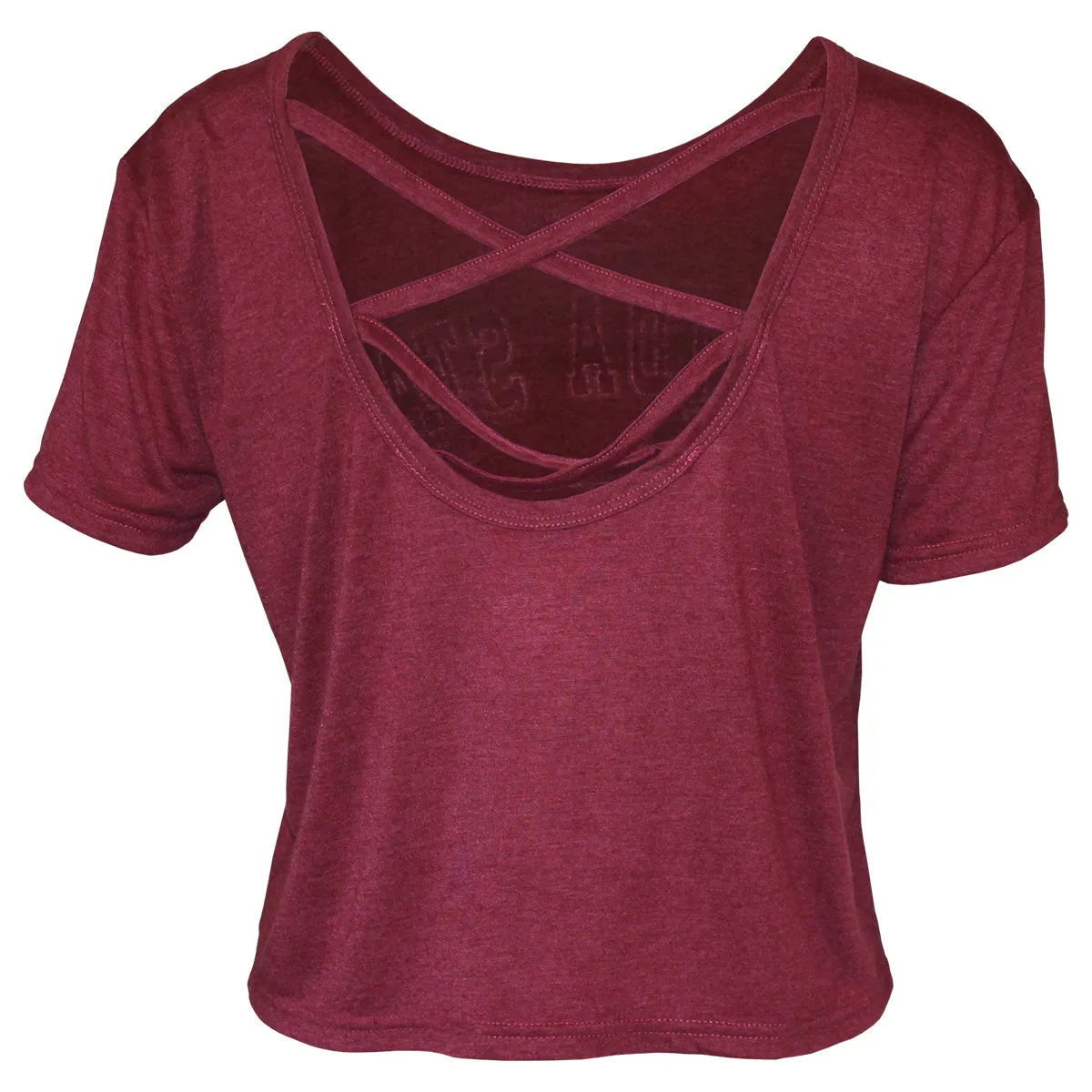 Colosseum Women's Florida State/Stacked FSU Short Sleeve Cross Back T-shirt - Garnet