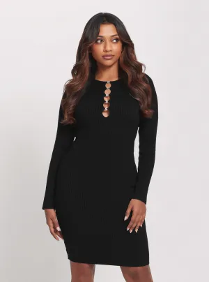 Eco Black Alphabet Charm Melissa Mini Dress Guess