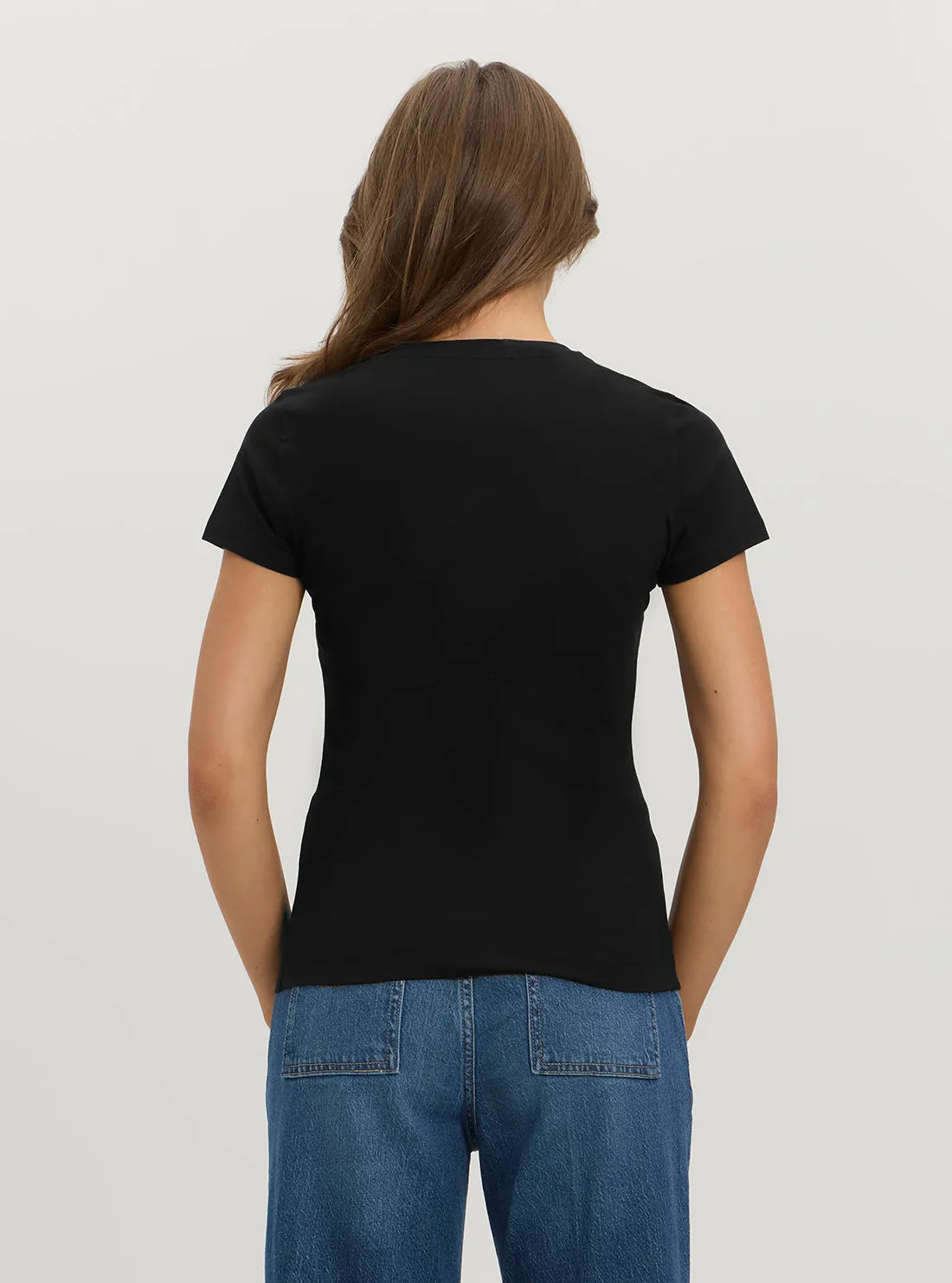 Eco Black Roses Logo T-Shirt Guess
