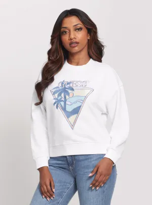 Eco White Beach Triangle Jumper Guess