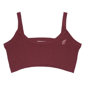 Emerson Street Women's Arrowhead Logo Solid Knit Bra Top - Garnet