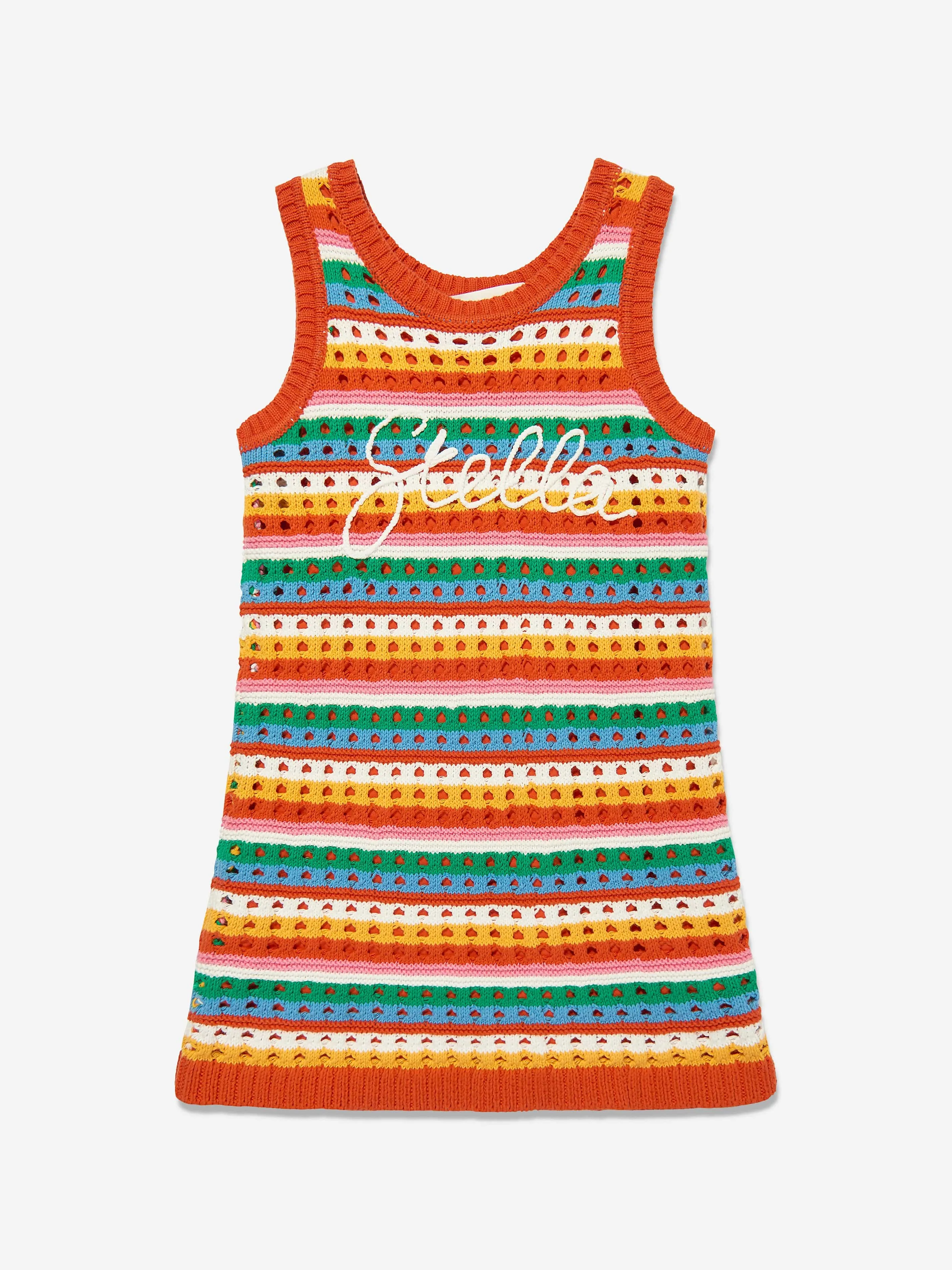 Girls Knitted Logo Dress in Multicolour