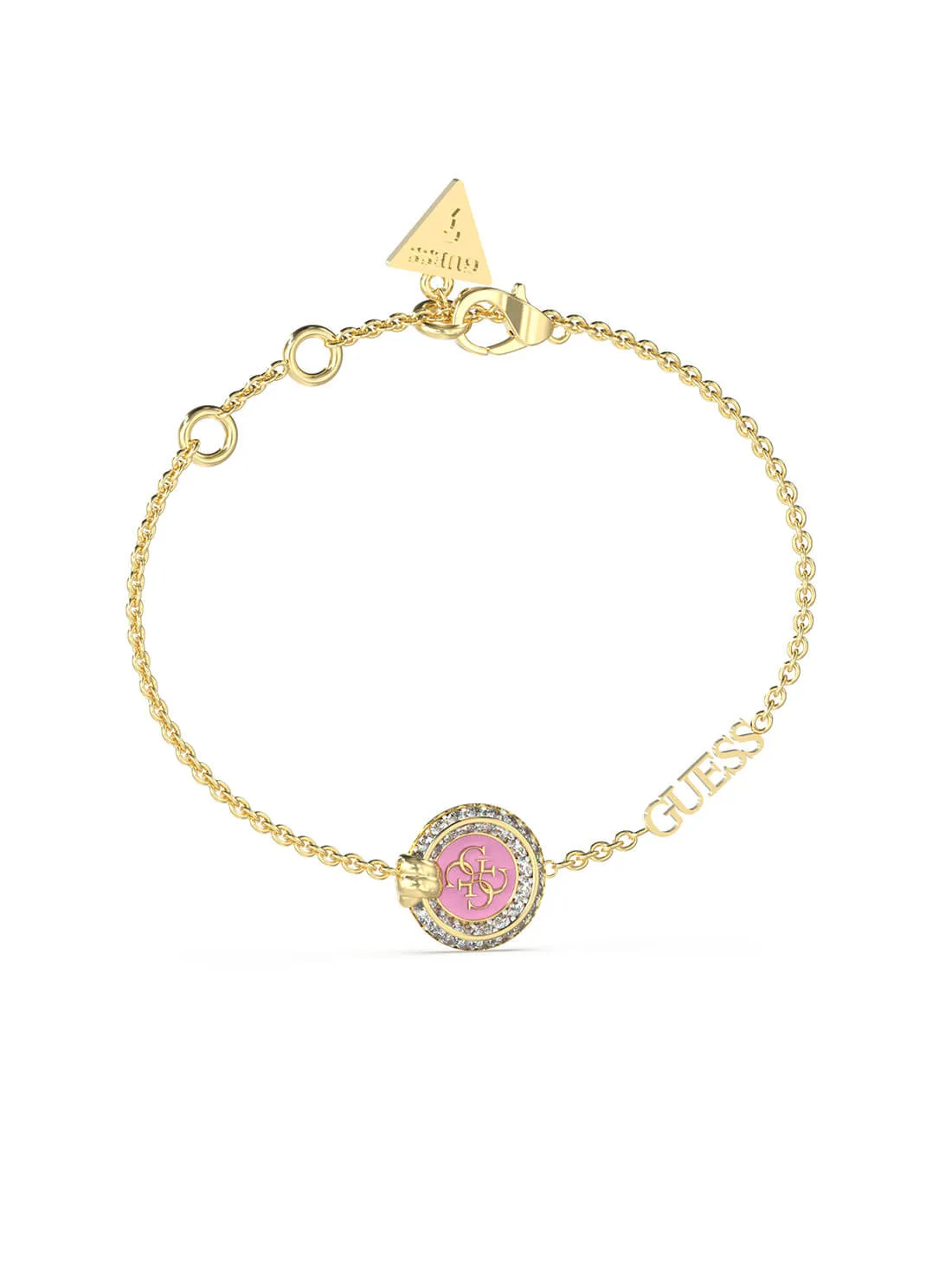 Gold Knot You Pink Crystal Bracelet Guess