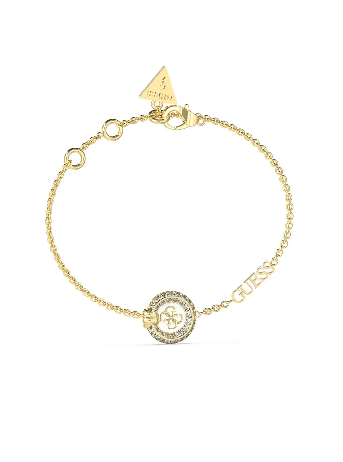 Gold Knot You White Crystal Bracelet Guess