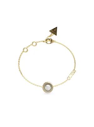 Gold Solitaire Crystal Logo Bracelet Guess