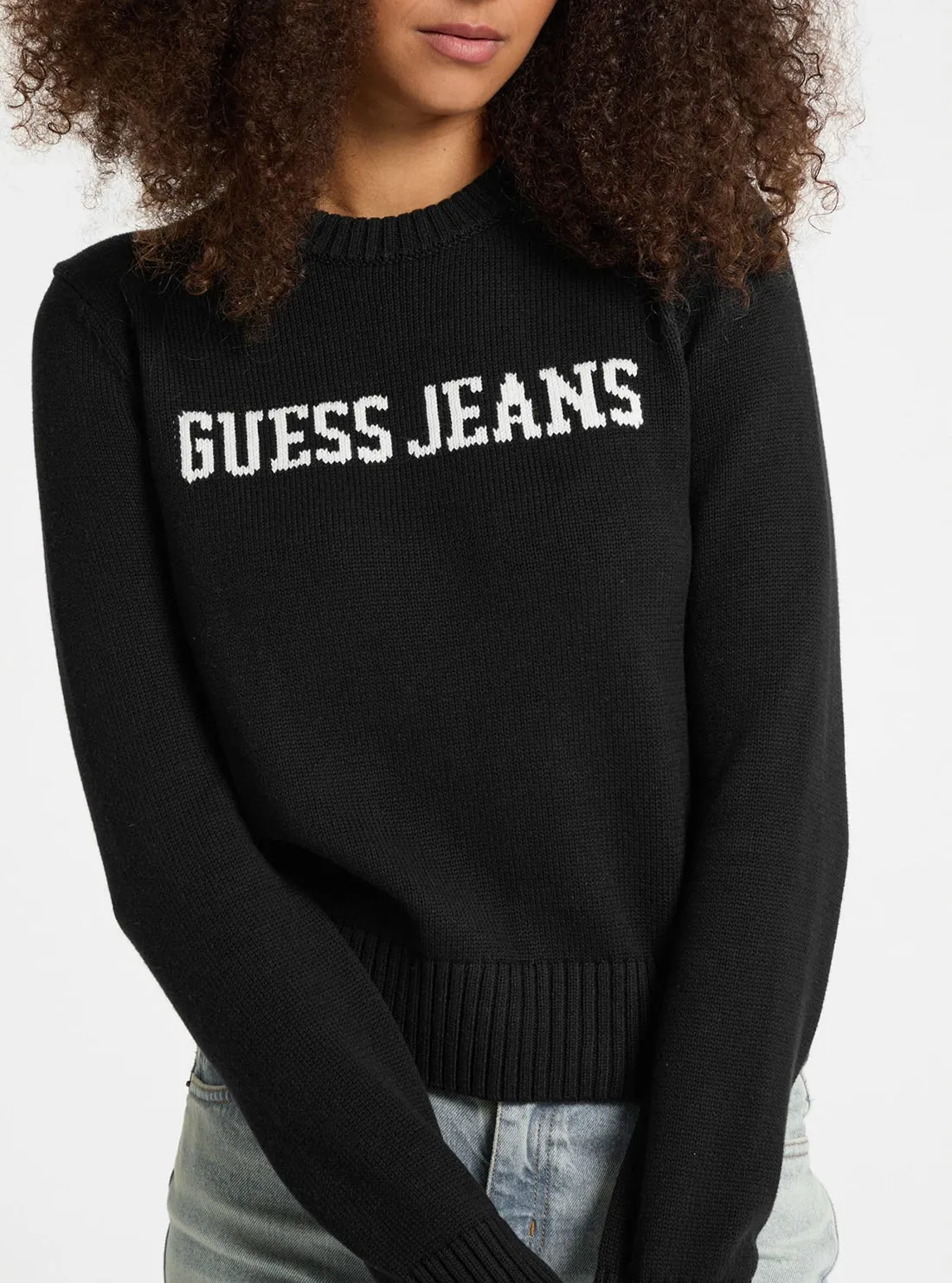 Guess Jeans Black Intarsia Jumper Guess