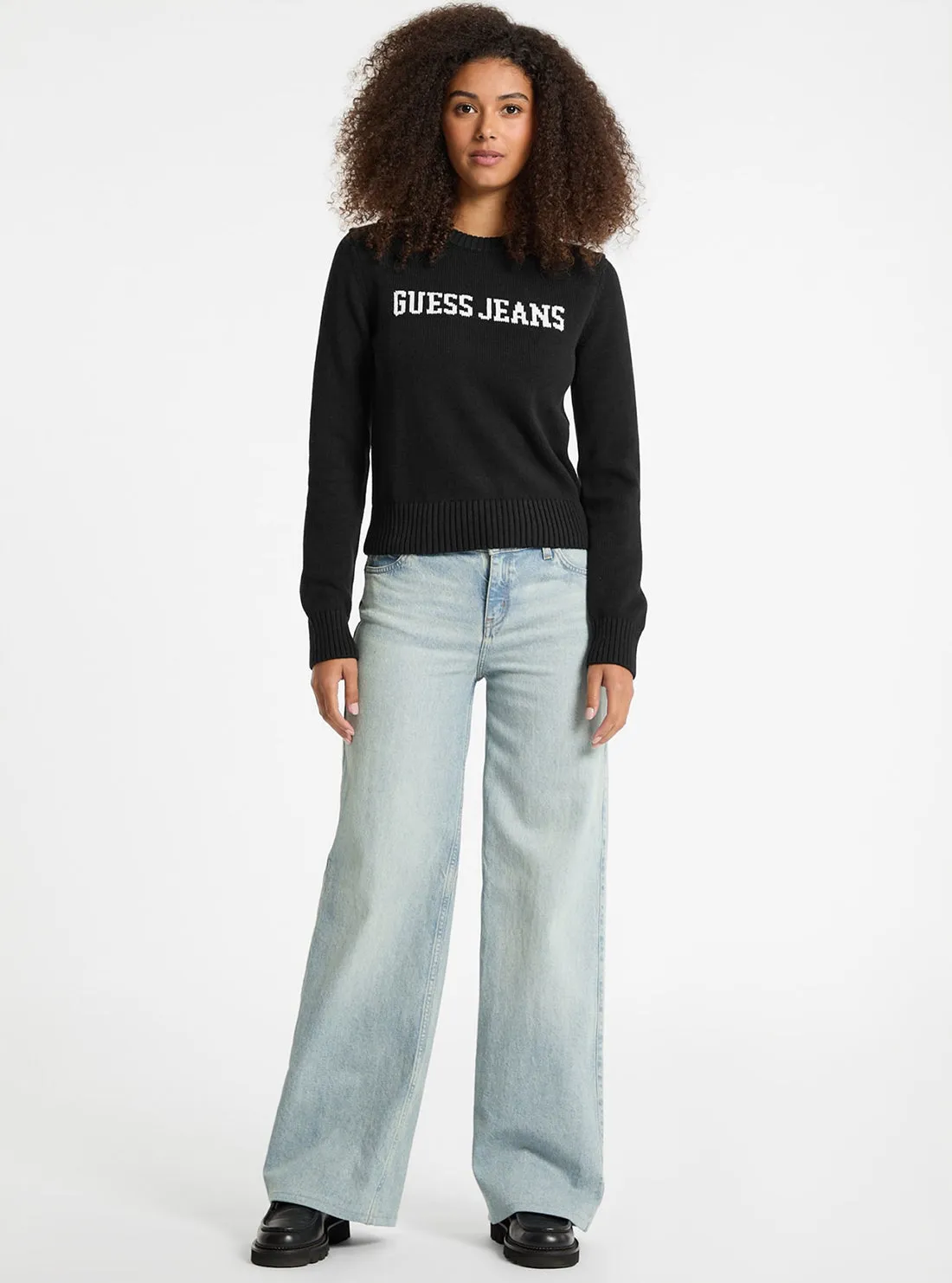 Guess Jeans Black Intarsia Jumper Guess