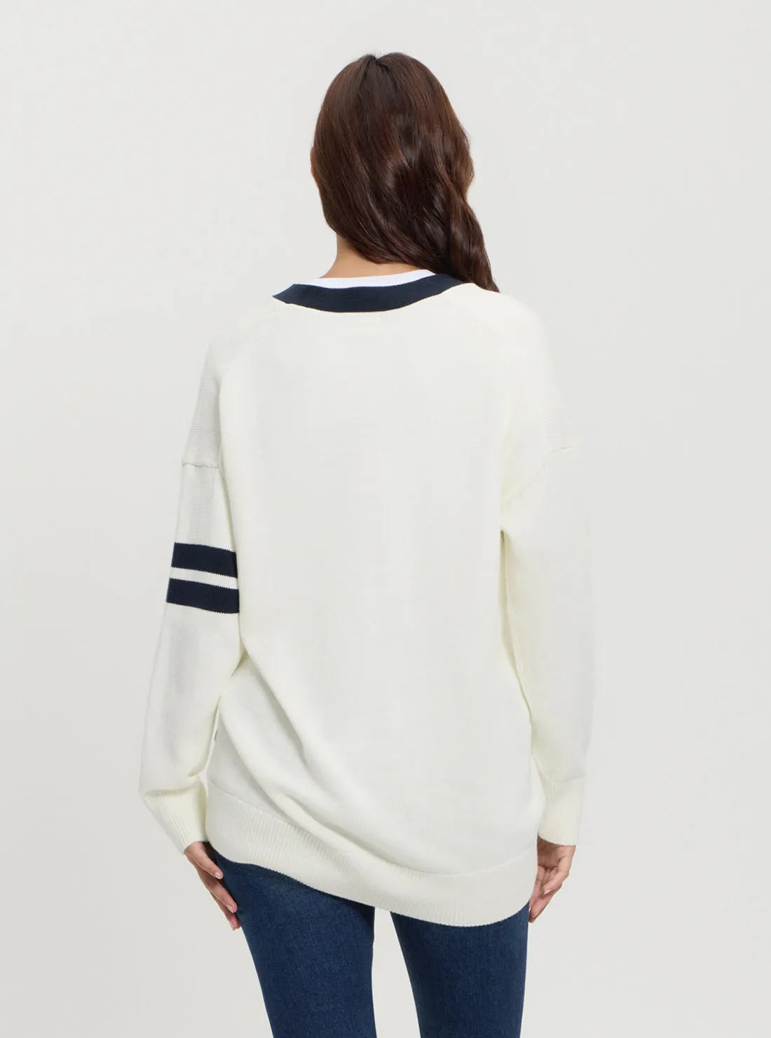 Guess Jeans White 81 Patch Cardigan Guess