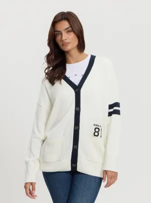 Guess Jeans White 81 Patch Cardigan Guess