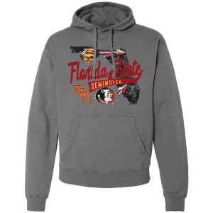 Image One Adult/Unisex Vault Florida State Seminoles Multi Logo Design Hood - Heather Grey
