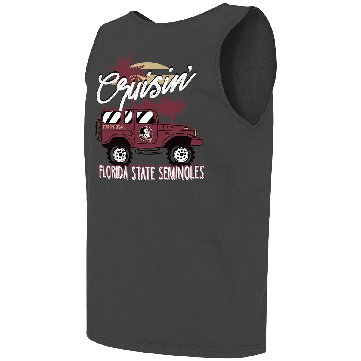 Image One Comfort Colors Florida State Seminoles Cruisin' Design Tank Top - Pepper