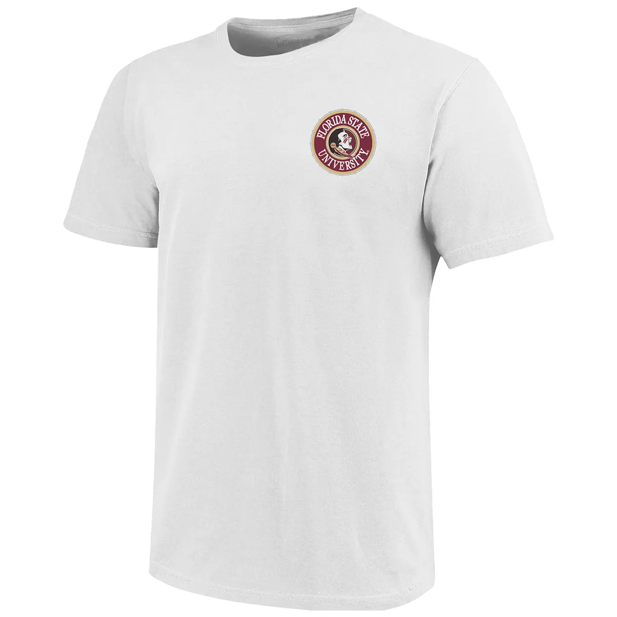 Image One Men's Florida State University Bang the Drum Design Short Sleeve T-shirt - White