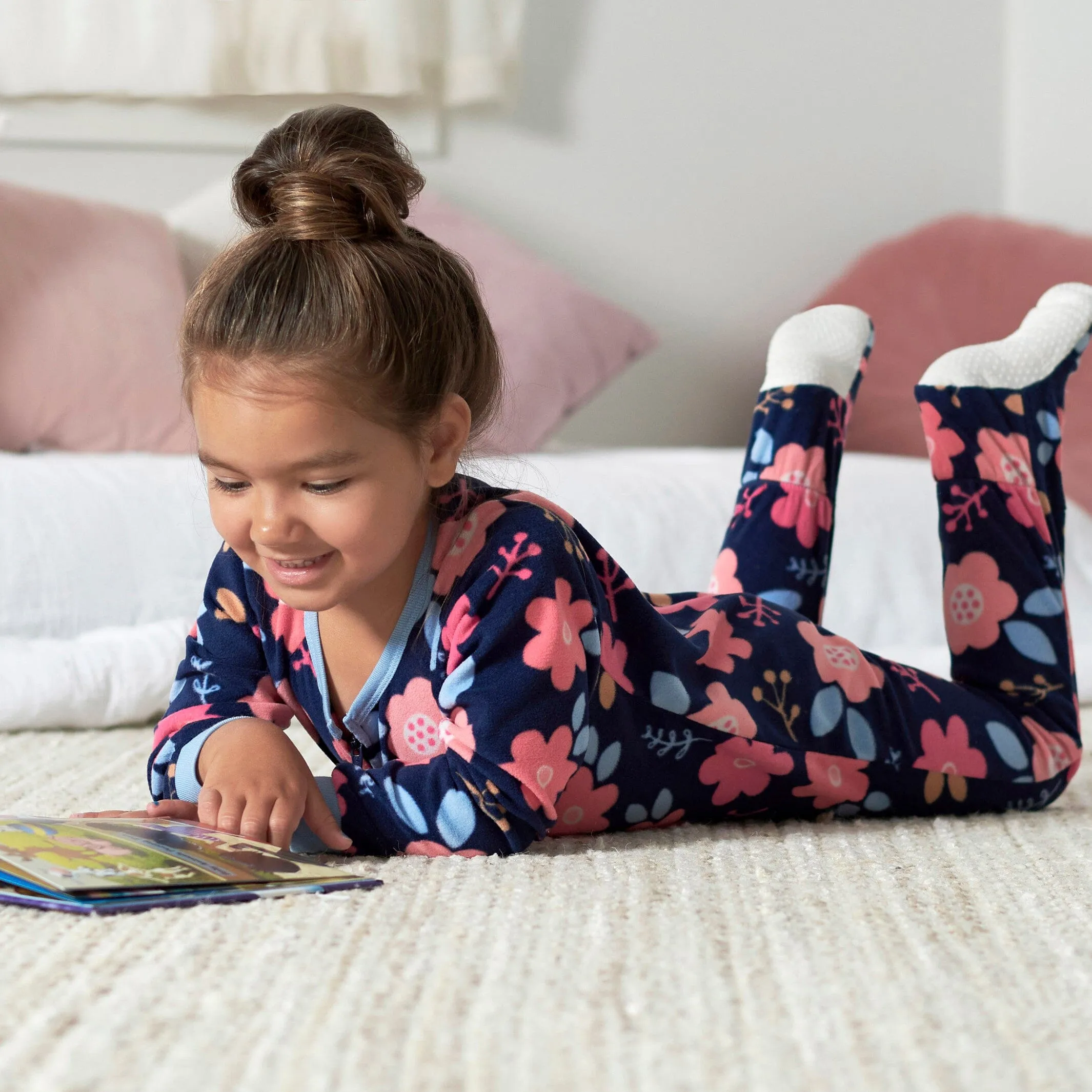 Infant & Toddler Girls Floral Fleece Pajamas Gerber Childrenswea