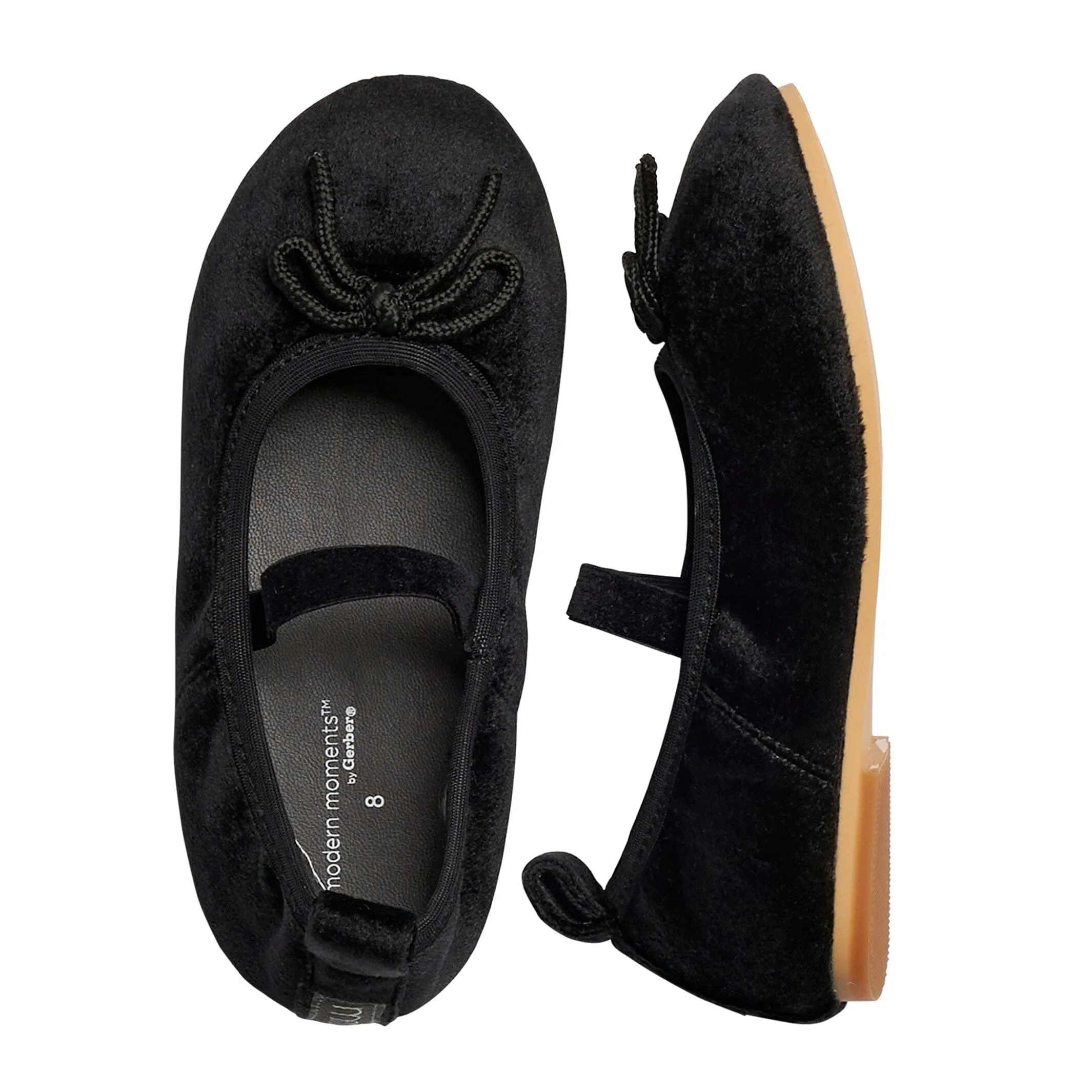 Infant & Toddler Girls Grey Velvet Ballet Flats Gerber Childrenswea