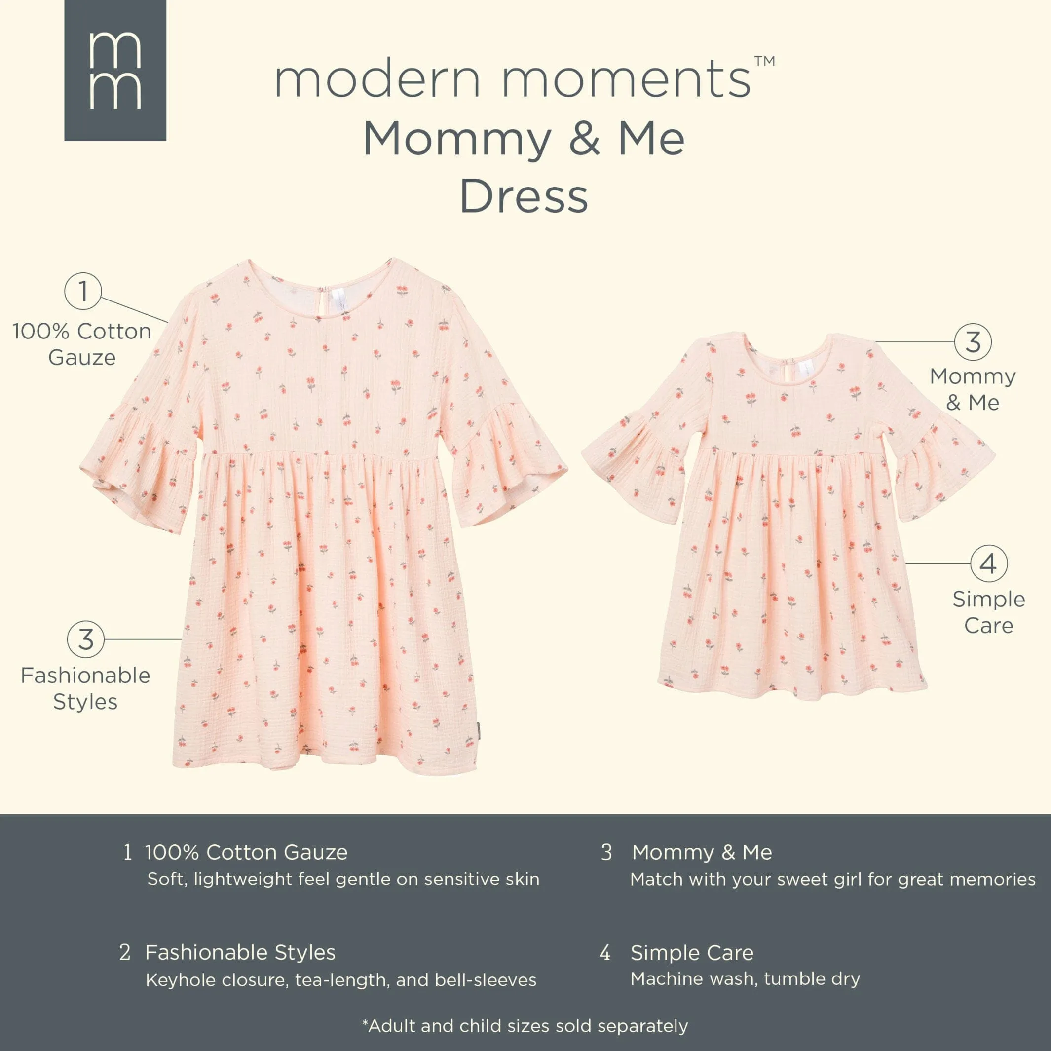 Infant & Toddler Girls Light Pink Daisies Gauze Dress Gerber Childrenswea