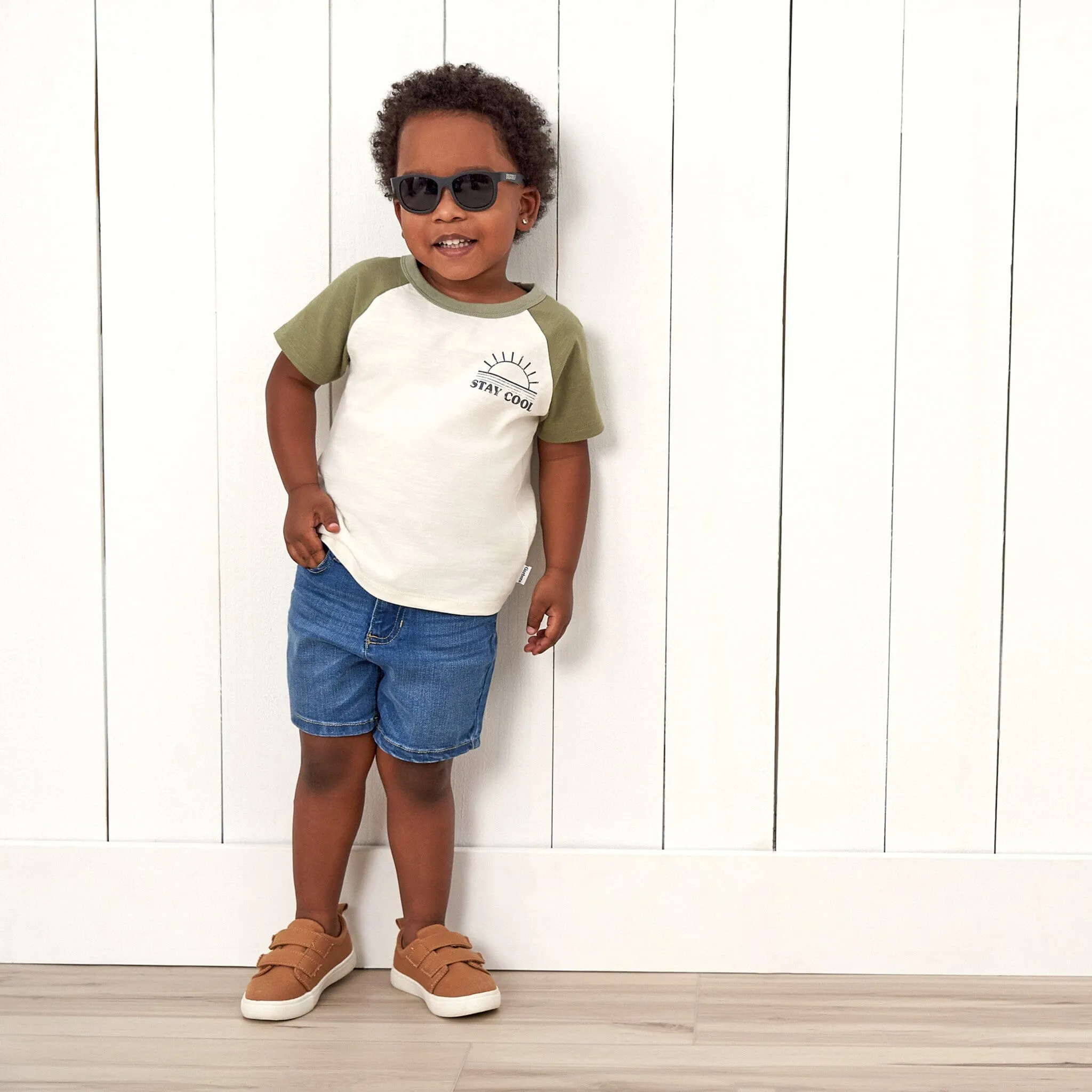 Infant & Toddler Neutral Light Wash Denim Shorts Gerber Childrenswea
