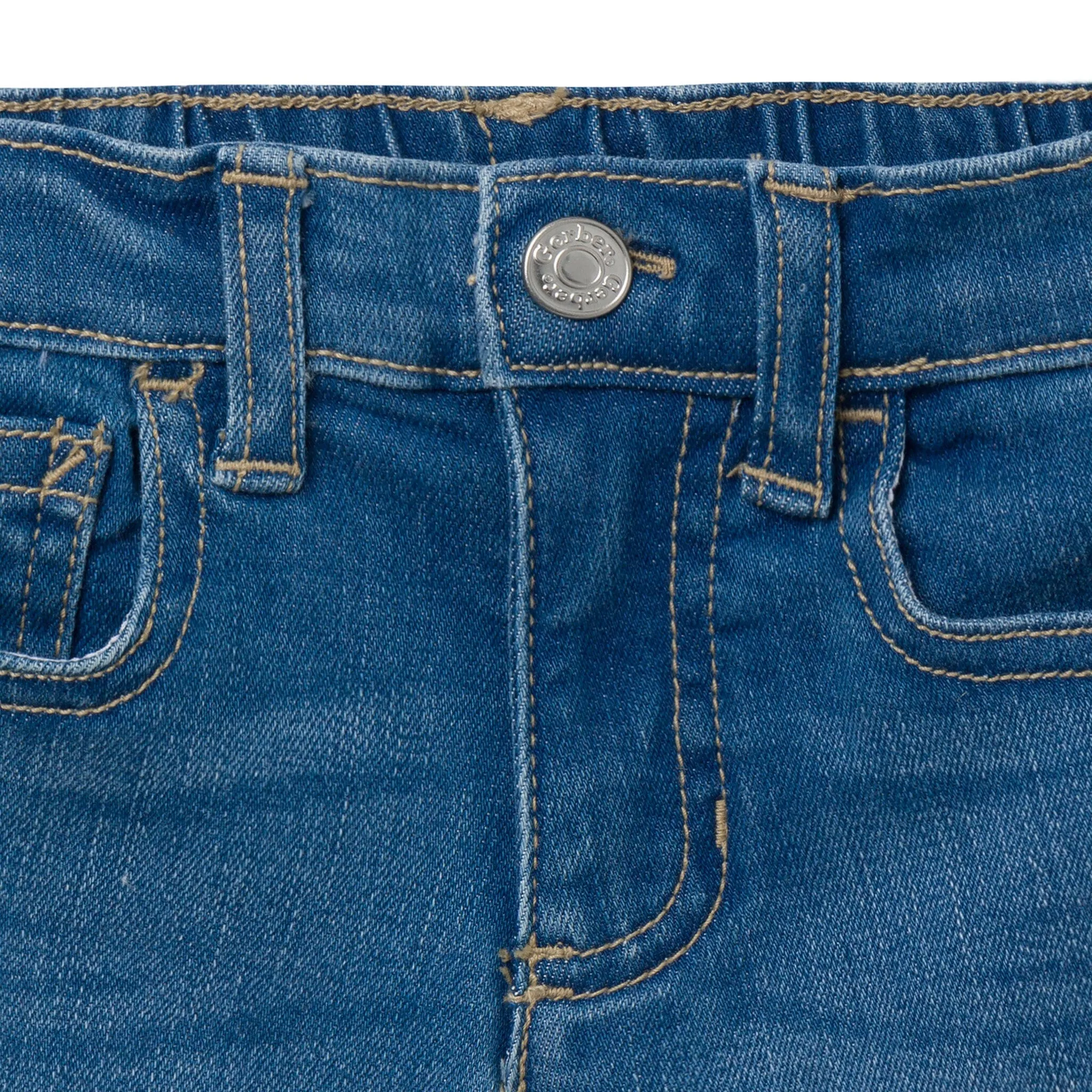 Infant & Toddler Neutral Light Wash Denim Shorts Gerber Childrenswea