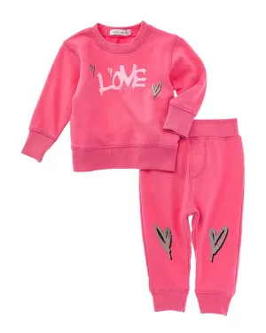 LITTLE MISH 2pc Love Pullover & Pant Set