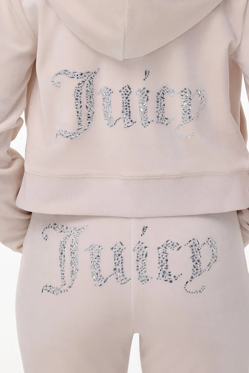 Mixed Crystals Velour Hoodie by Juicy Couture