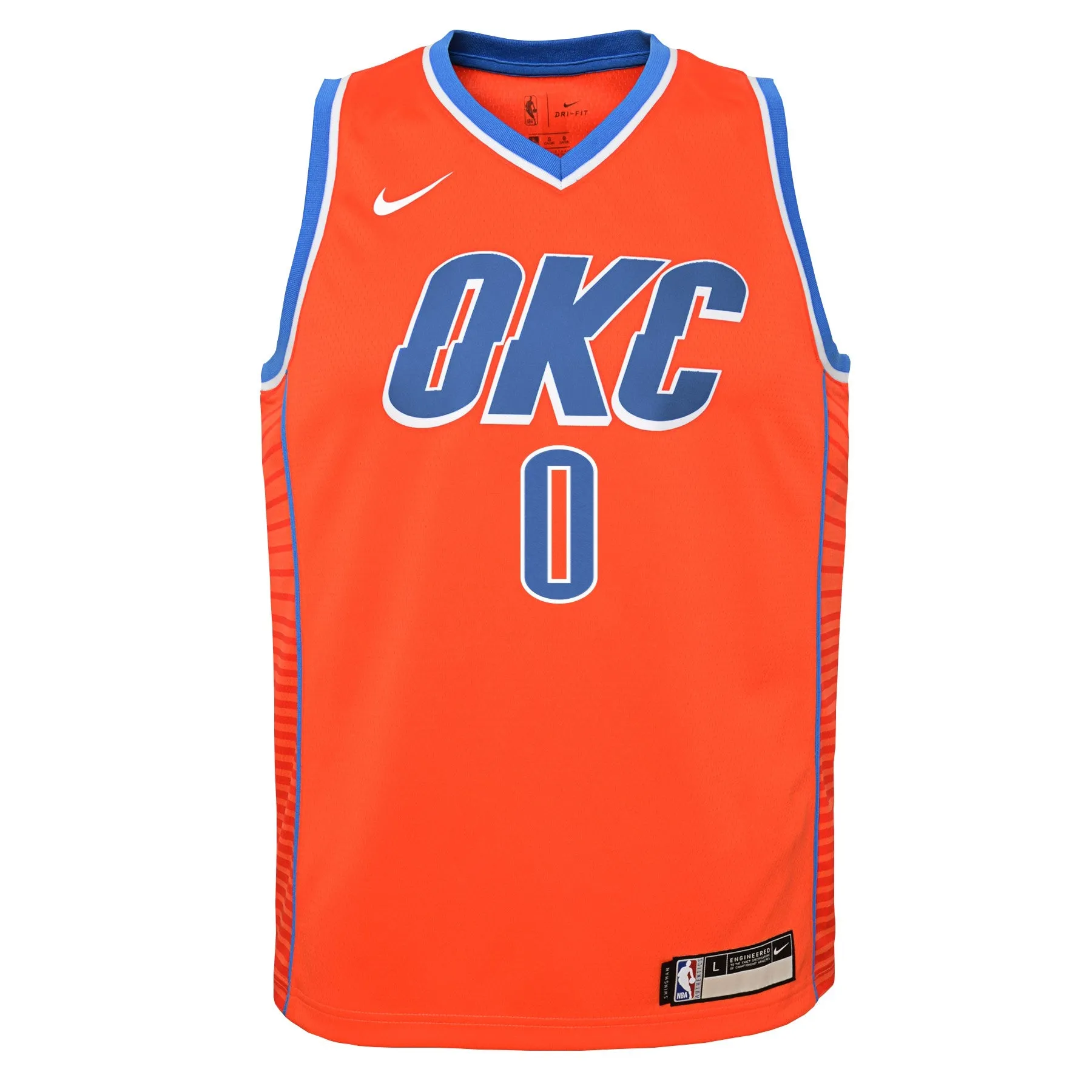 Nike NBA Boys Youth (8-20) Oklahoma City Thunder Russell Westbrook #0 Swingman Statement Jersey, Orange