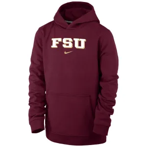 Nike Youth FSU Club Fleece PO Hood - Garnet