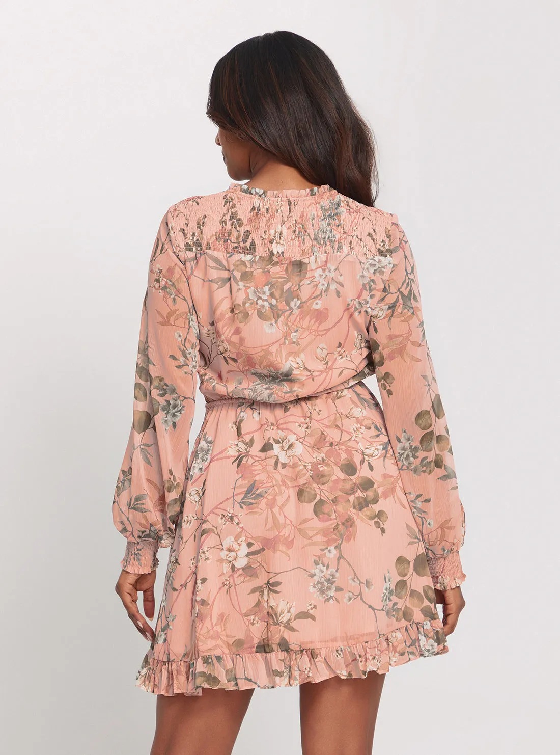 Pink Floral Vanessa Flare Dress Guess