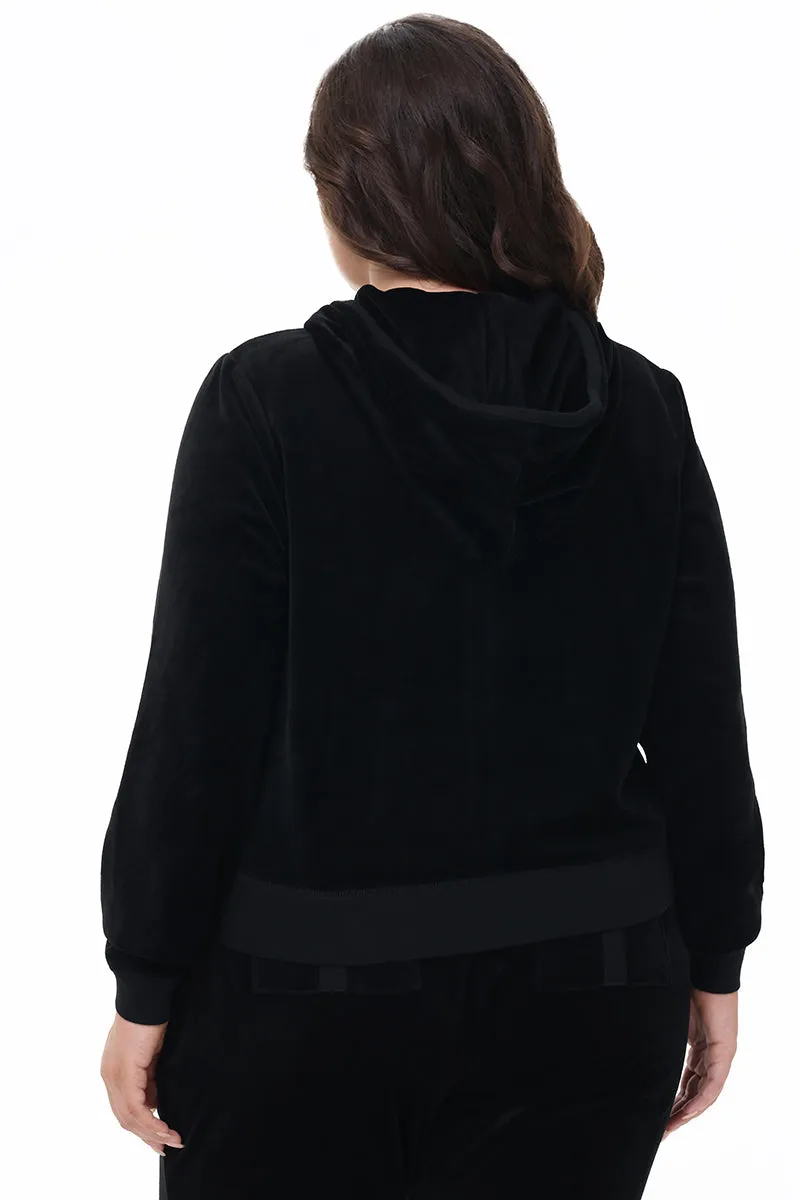 Plus-Size Heritage Cotton Velour Hoodie by Juicy Couture