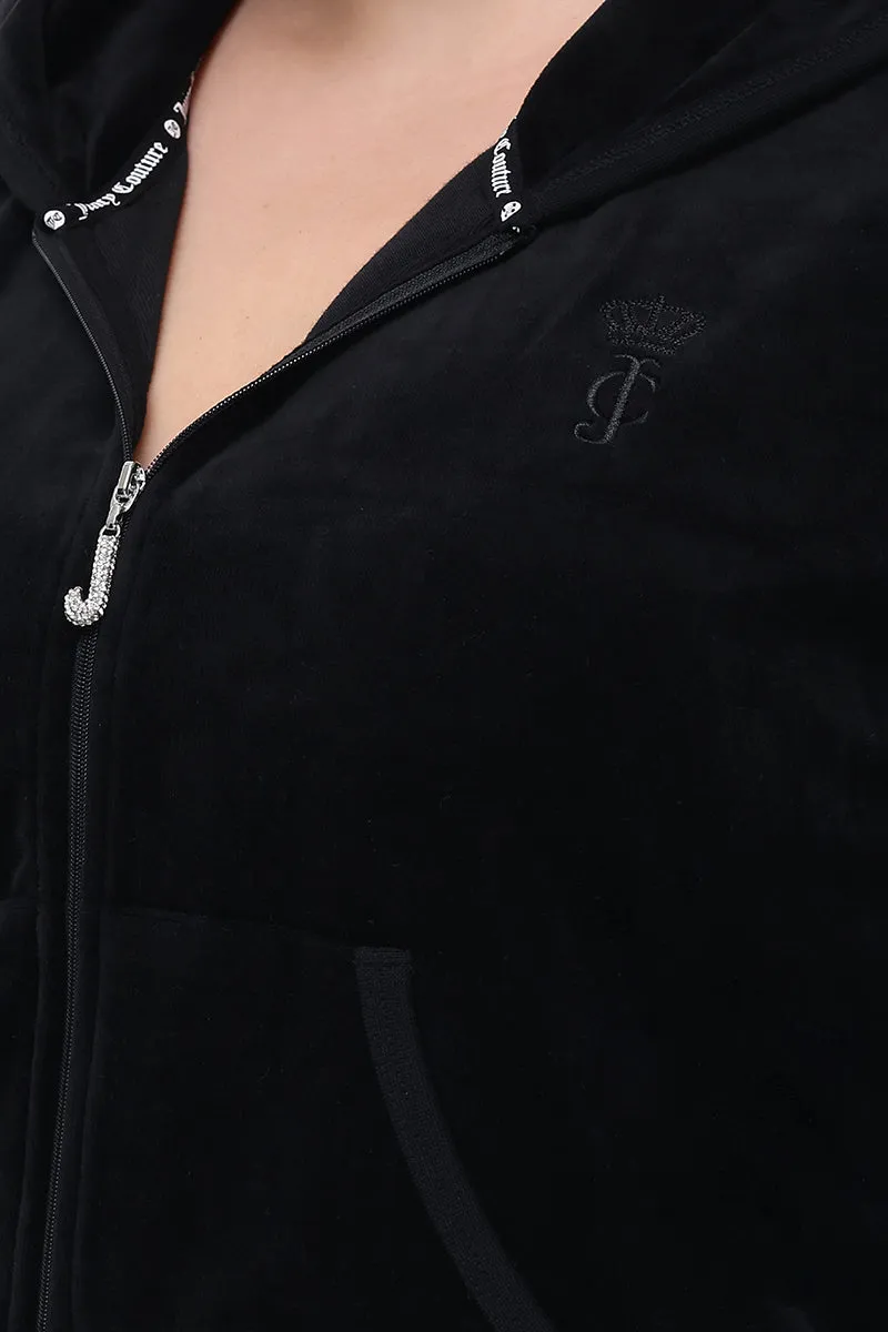 Plus-Size Heritage Cotton Velour Hoodie by Juicy Couture